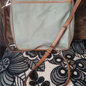 Michael Kors Green and Brown Crossbody Bag with Adjustable Strap